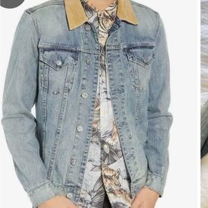 All saints Denim jacket with corduroy collar